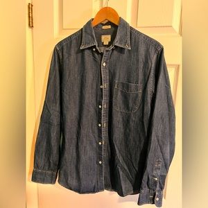 JCrew Lightweight Denim Shirt in Dark Wash M